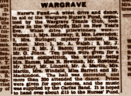 Wargrave Tennis Club Reading Standard Friday 07 January 1938